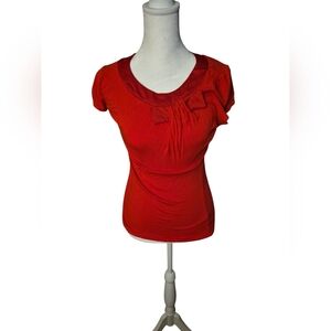 The Limited Vibrant Red Bow Blouse